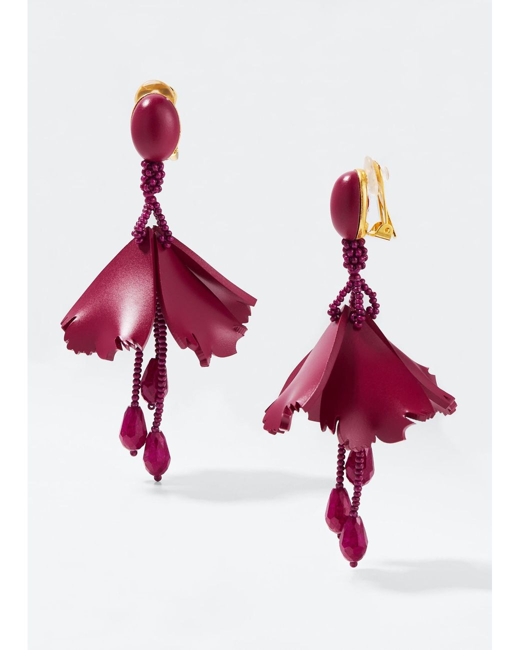 Oscar de la renta clearance impatiens flower drop earrings