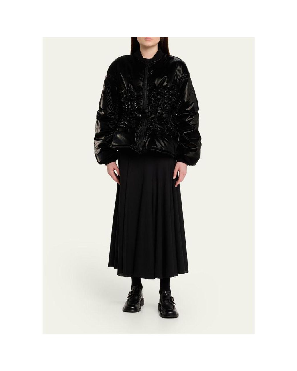 Junya Watanabe Black Cinched Ruched Jacket