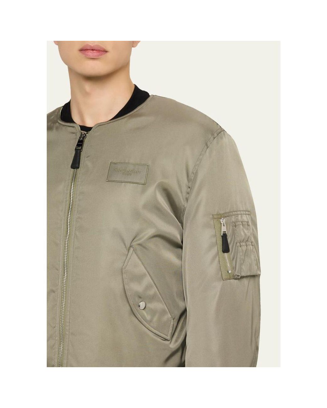 Givenchy Natural Couture Seam Nylon Bomber With Logo Patch for men
