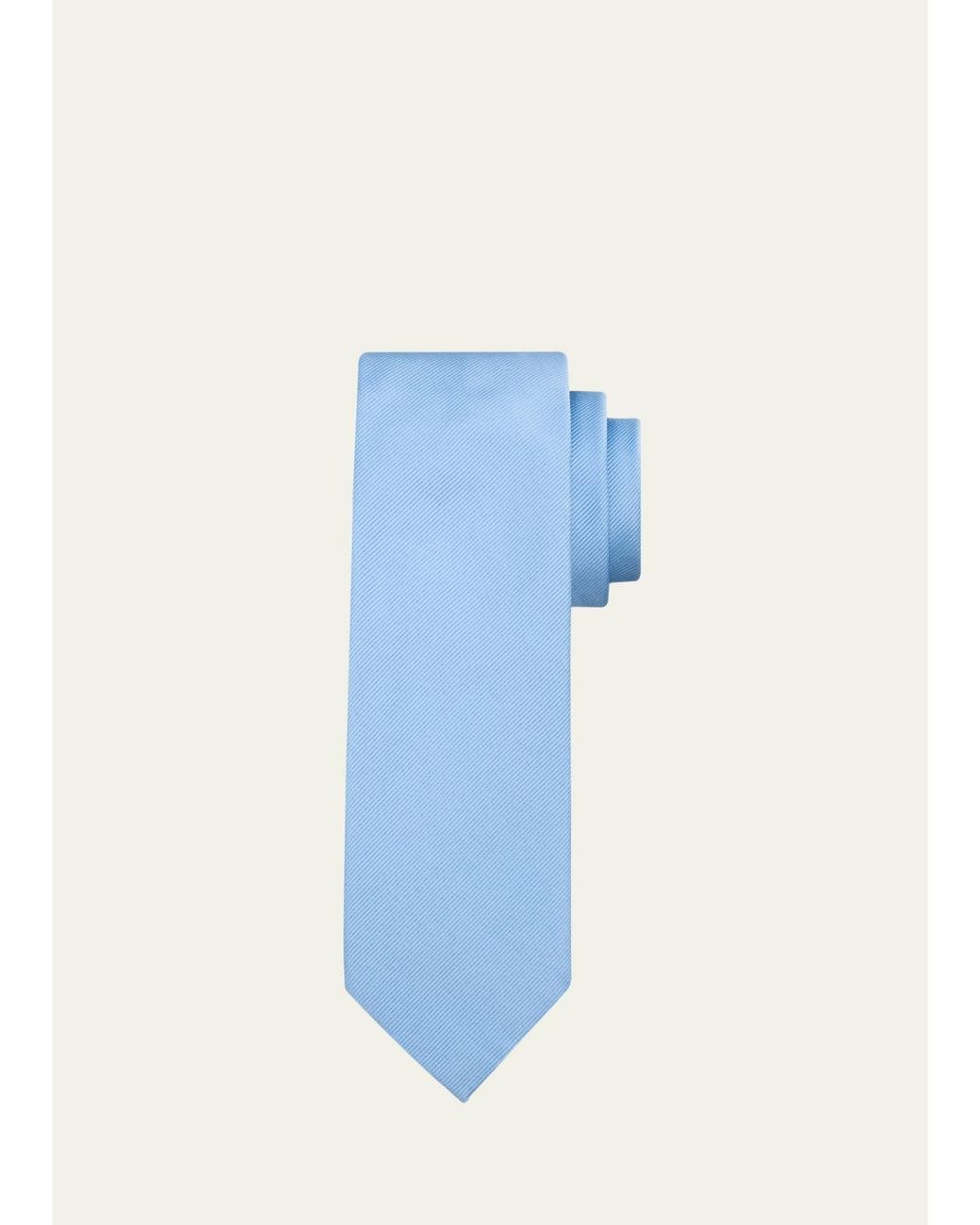 Tom Ford Blue Solid Linen Tie for men