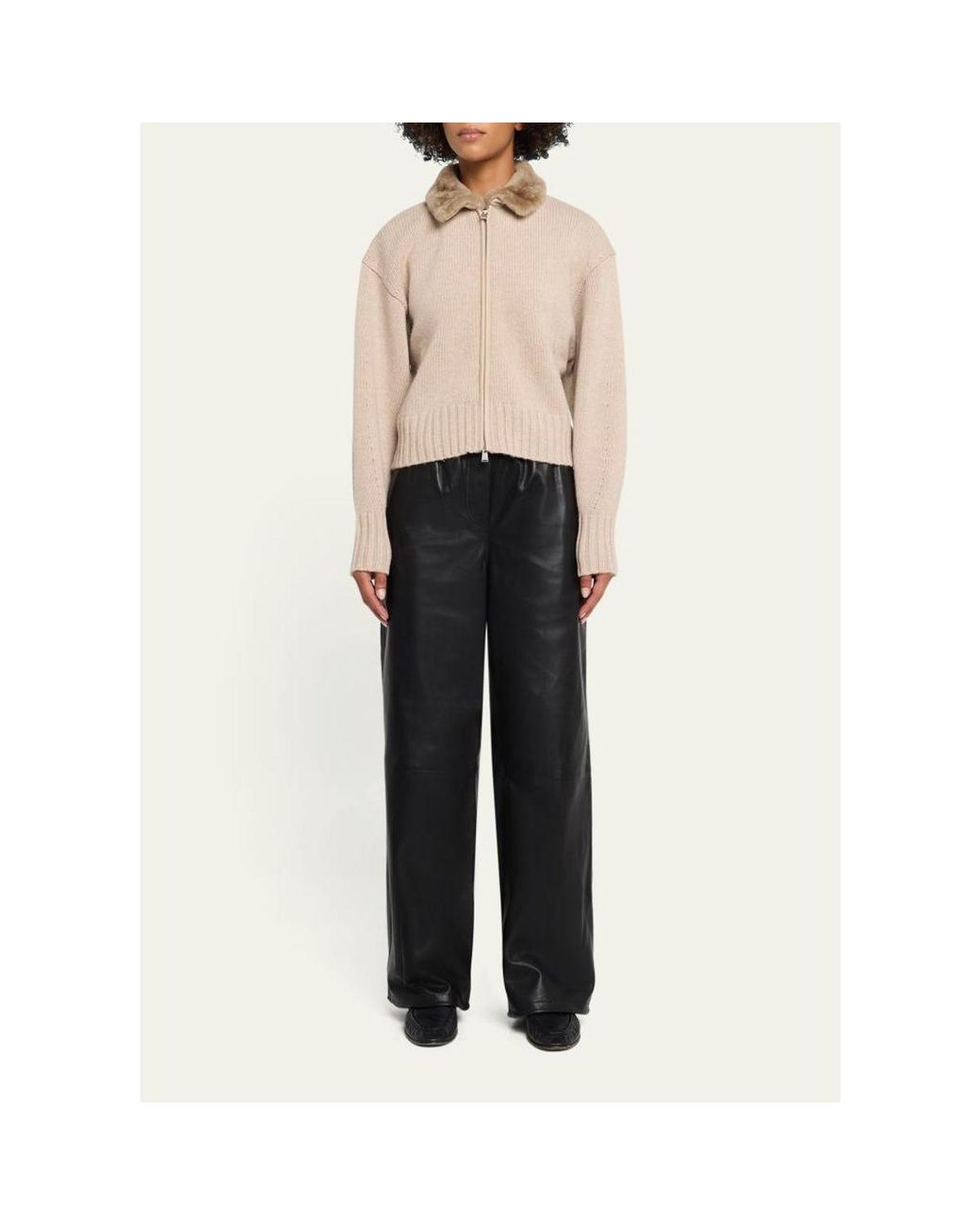 Jonathan Simkhai Black Corrine Leather Pull-On Pants