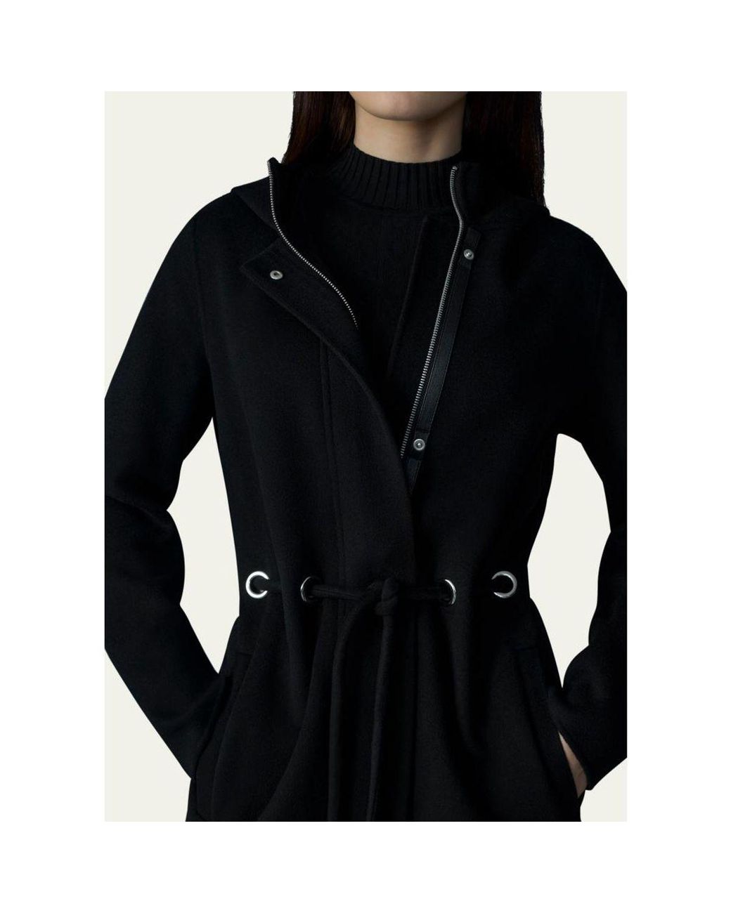 Mackage Black Blithe Handmade Wool Coat