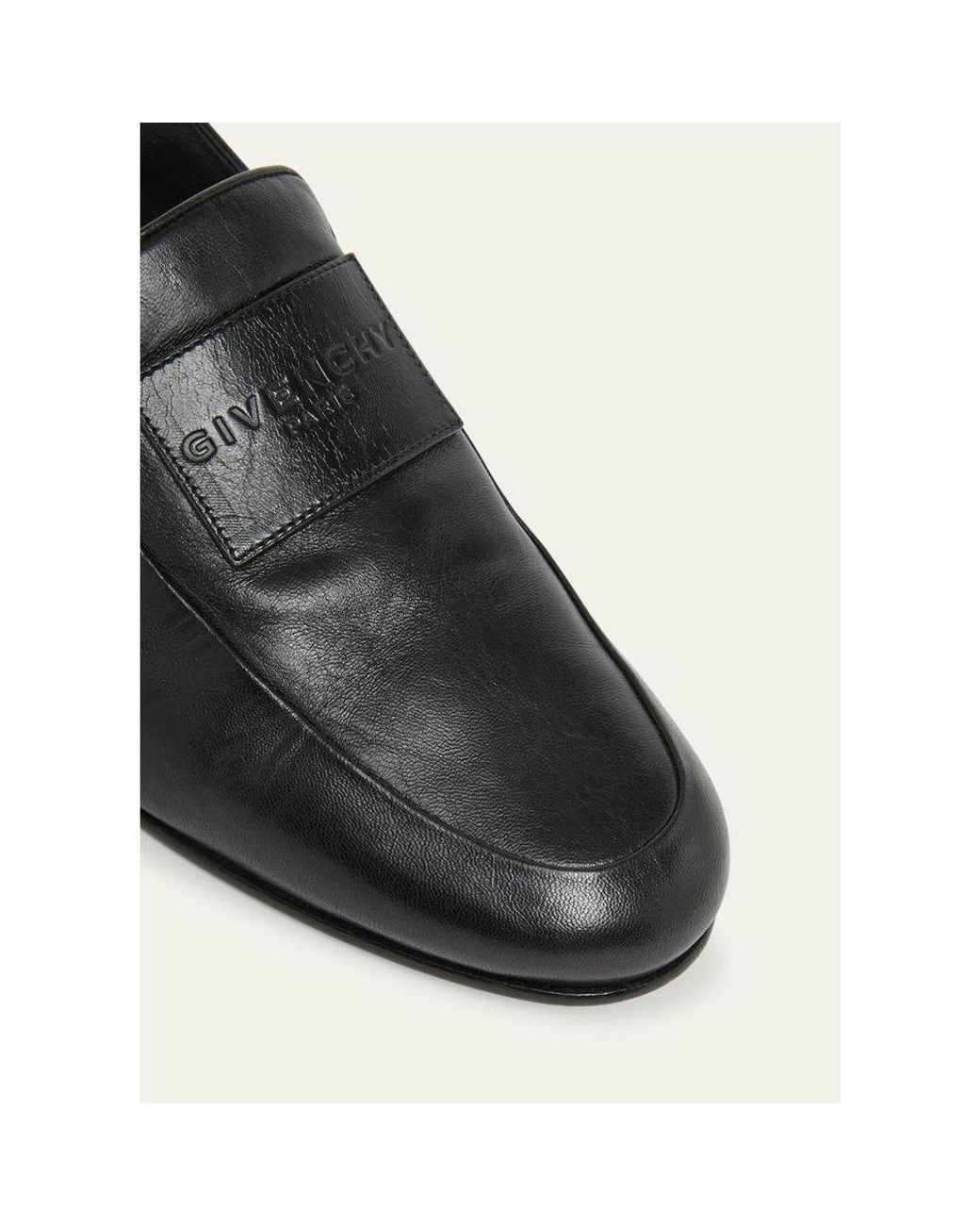 Givenchy White Label Leather Foldable Loafers for men