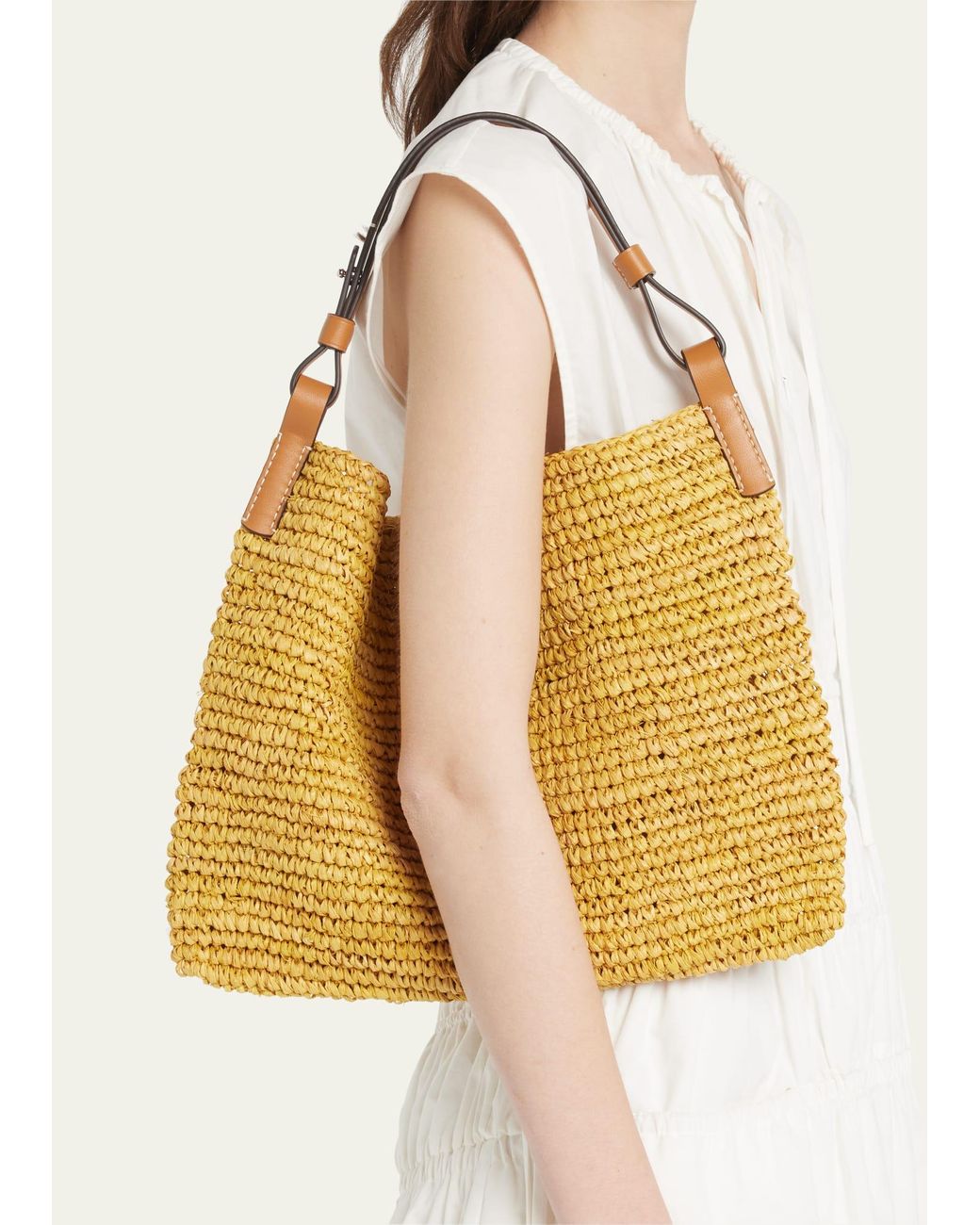 PROENZA SCHOULER WHITE LABEL Minetta Raffia Shoulder Bag in