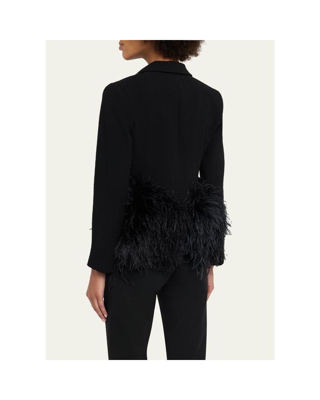 Libertine Black Feathered Single-Breasted Jacket