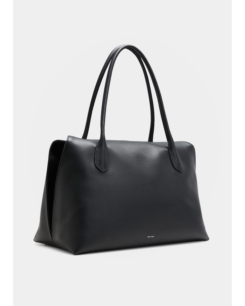 The Row Gabriel Fold-over Tote Bag In Leather in Black | Lyst