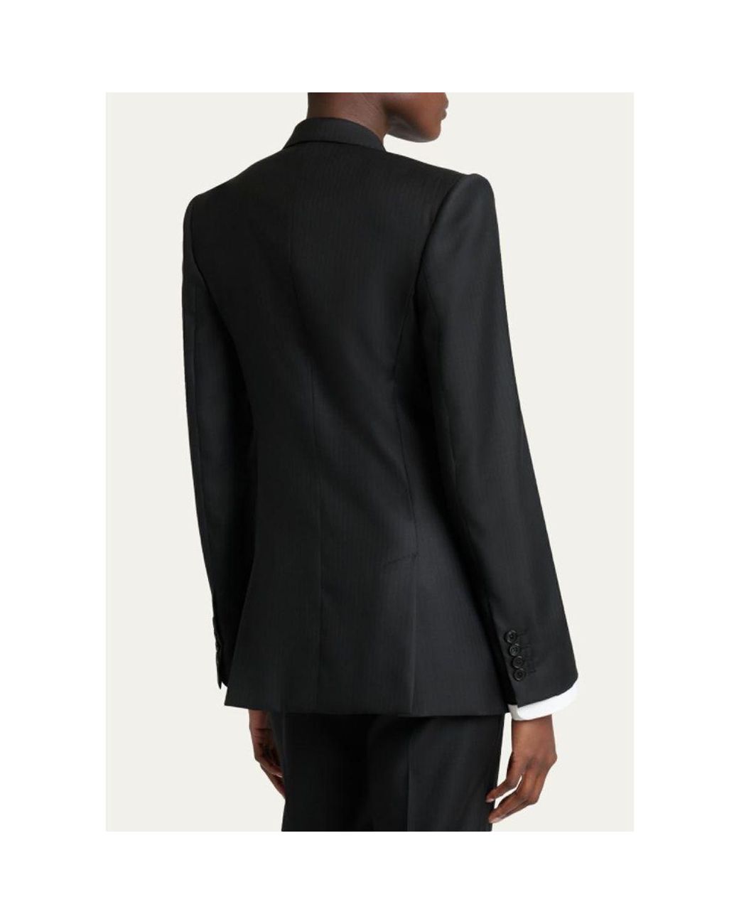 Givenchy Black Double-Breasted Pinstripe Wool Jacket