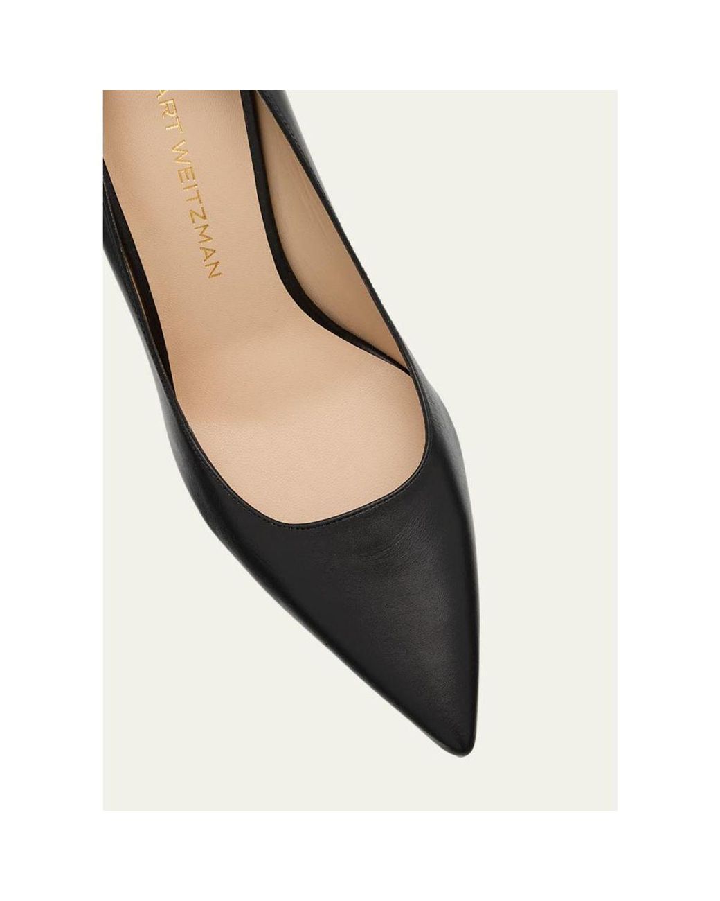 Stuart Weitzman Natural Stuart Power 85 Leather Pumps