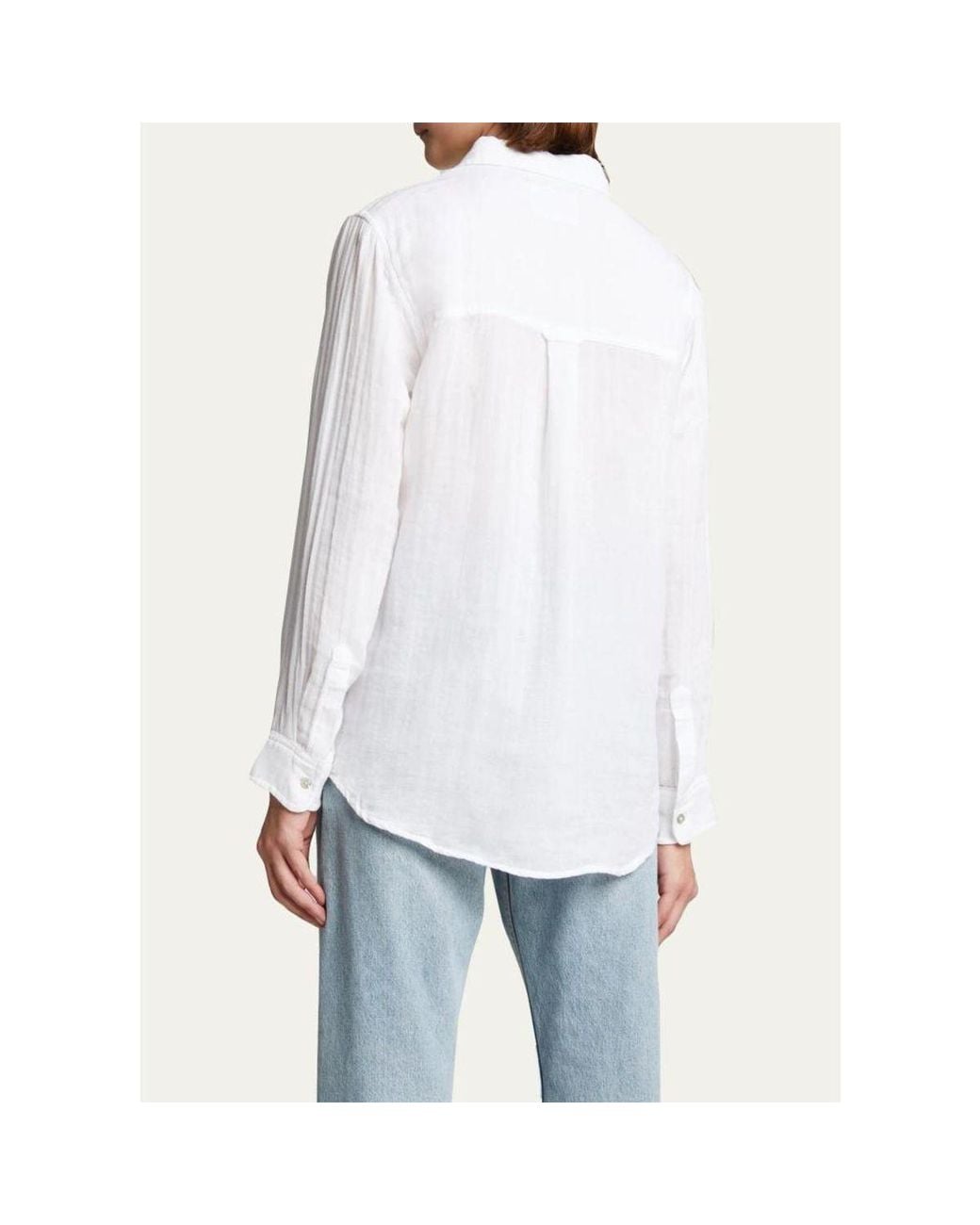 Rails White Ellis Button-Down Long-Sleeve Solid Shirt