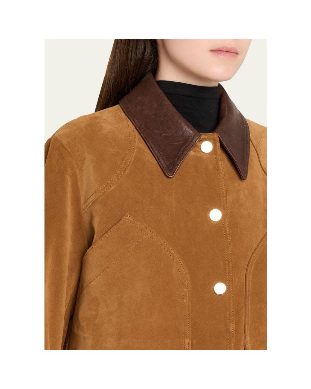Veronica Beard Brown Walters Cropped Suede Jacket