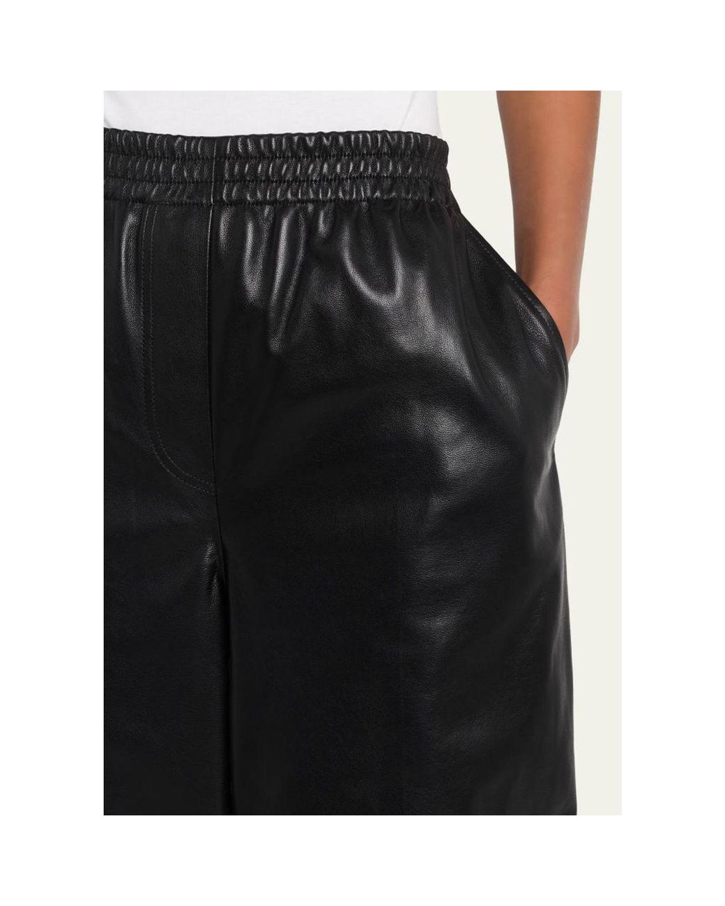 Jonathan Simkhai Black Corrine Leather Pull-On Pants