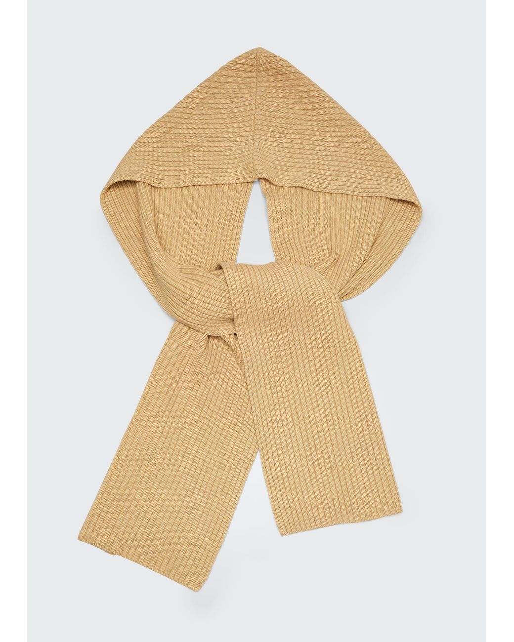 Totême Hooded Ribbed Wool Scarf in White Lyst