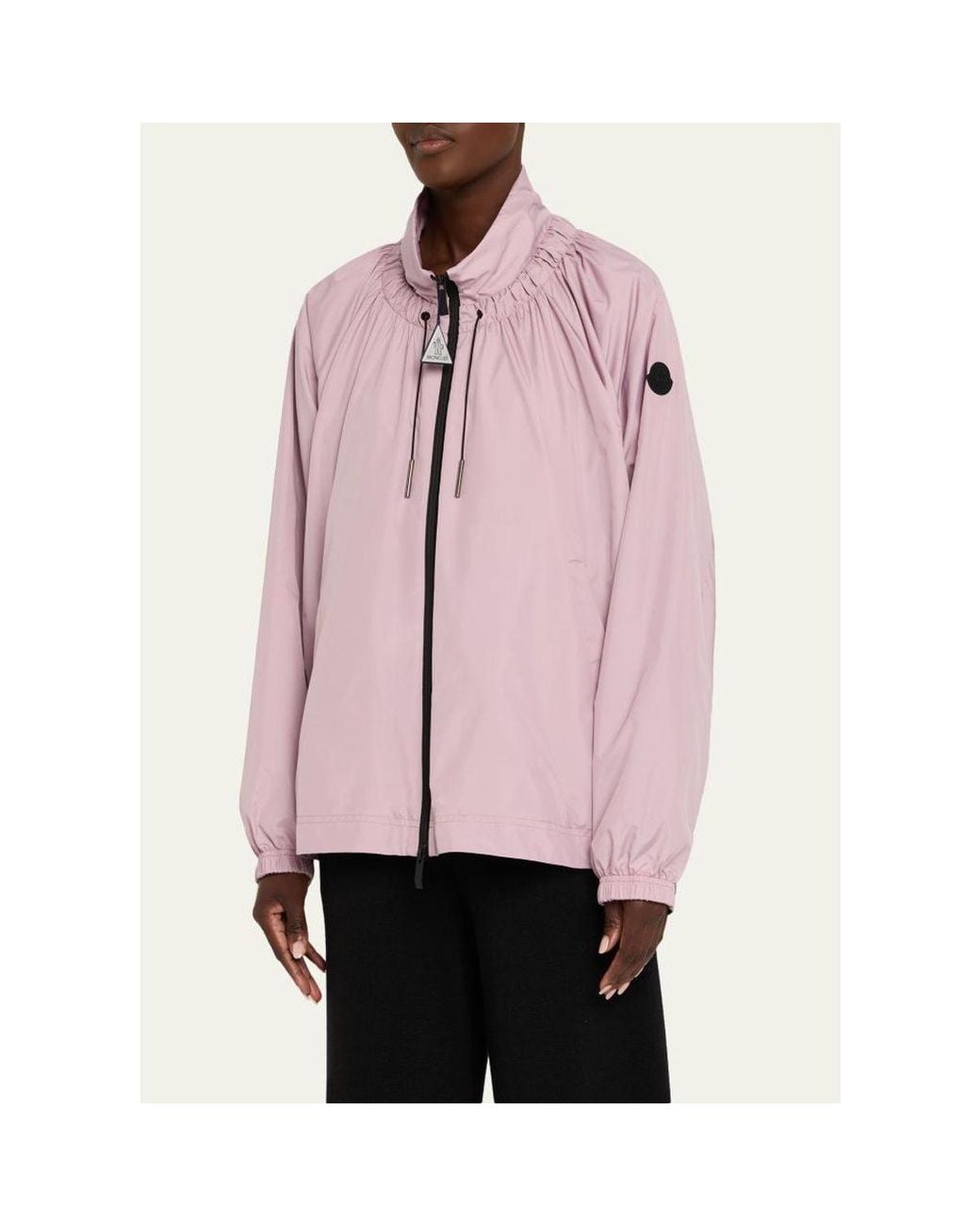 Moncler Pink Valencay Drawstring Windbreaker Jacket