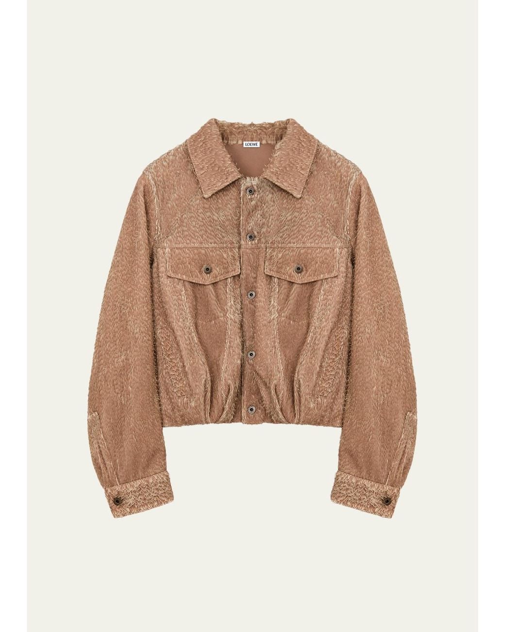 Loewe Natural Fringed Leather Balloon Jacket