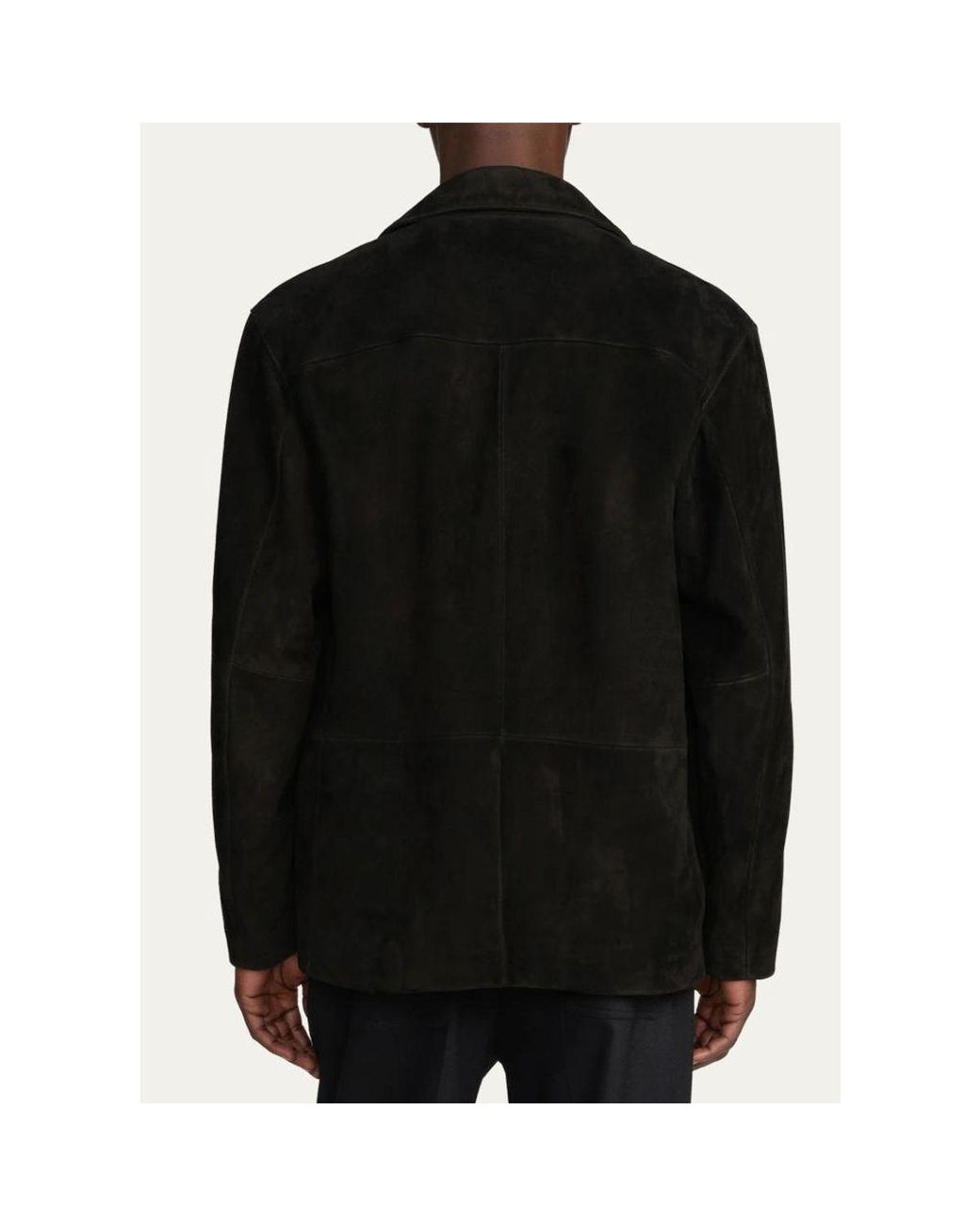 FRAME Black Suede Single-Breasted Blazer for men