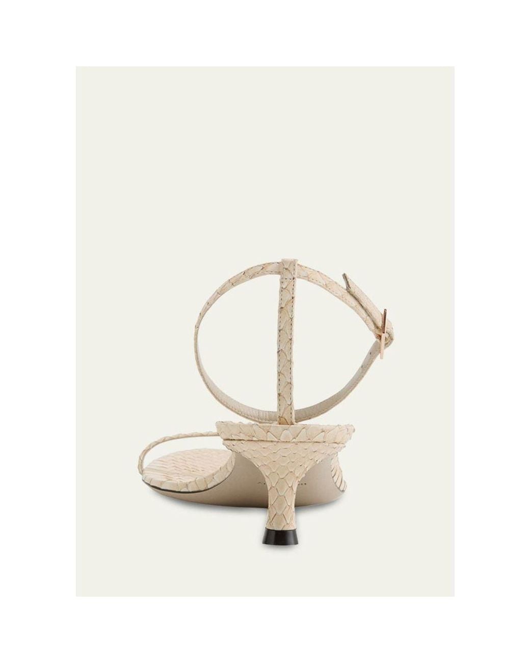 Christen Natural Python Ankle-Strap Sandals