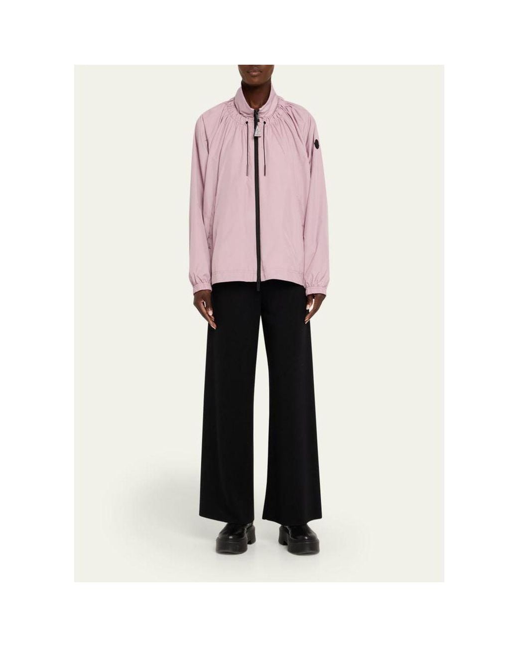 Moncler Pink Valencay Drawstring Windbreaker Jacket