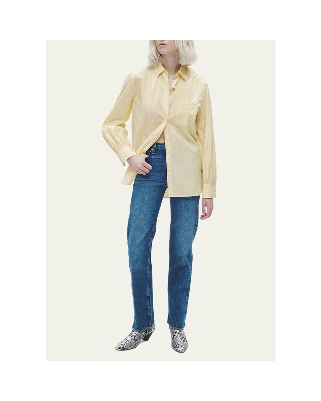 Rag & Bone Natural Maxine Striped Button-Front Shirt