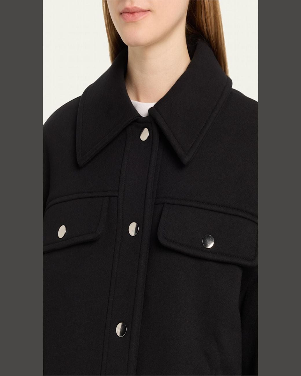 FAZ White Jane Snap-Button Bomber Jacket