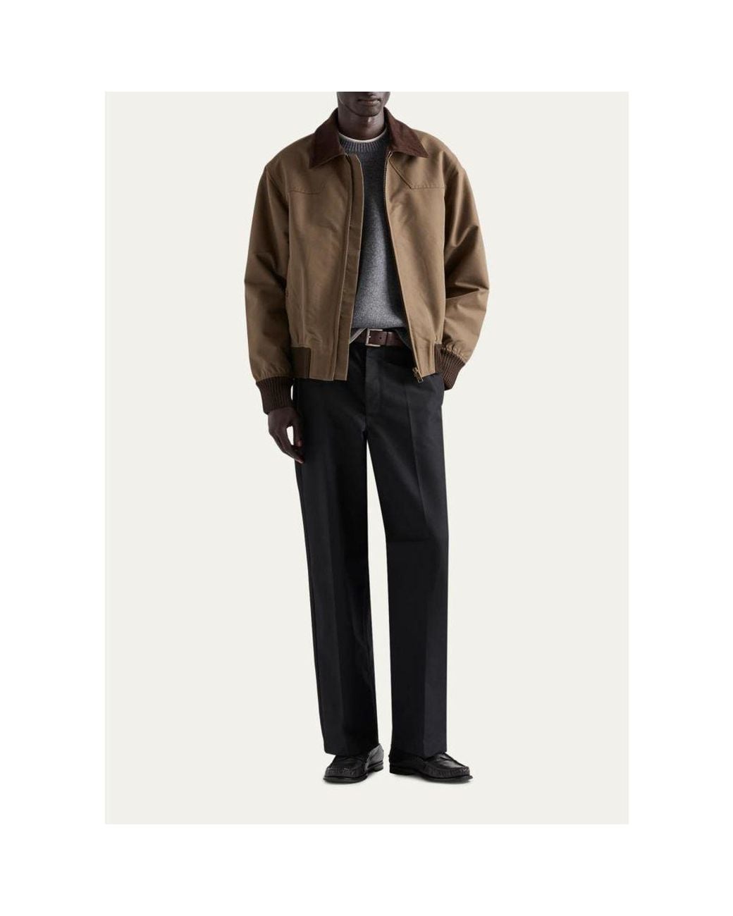Prada Brown Tech Canvas Blouson Jacket for men