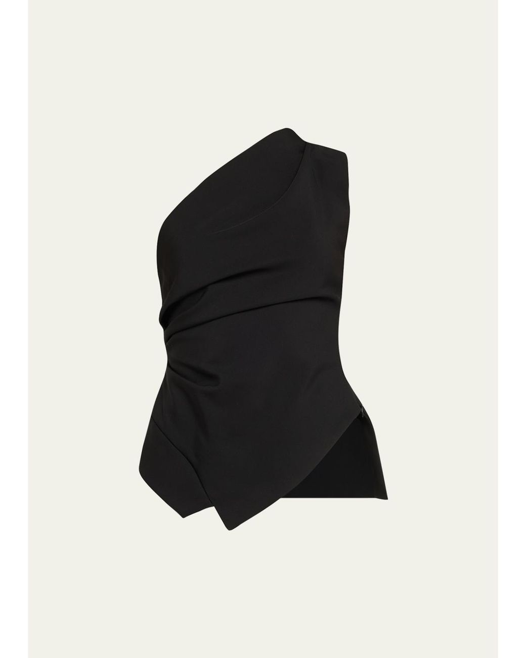 Rohe Black Draped One-Shoulder Top