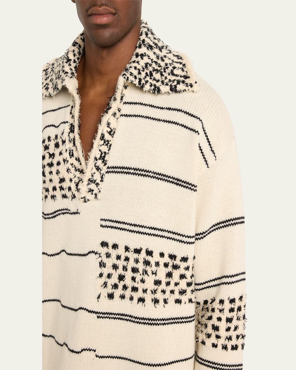 Bottega Veneta Textured Stripe Knit Sweater in Natural for