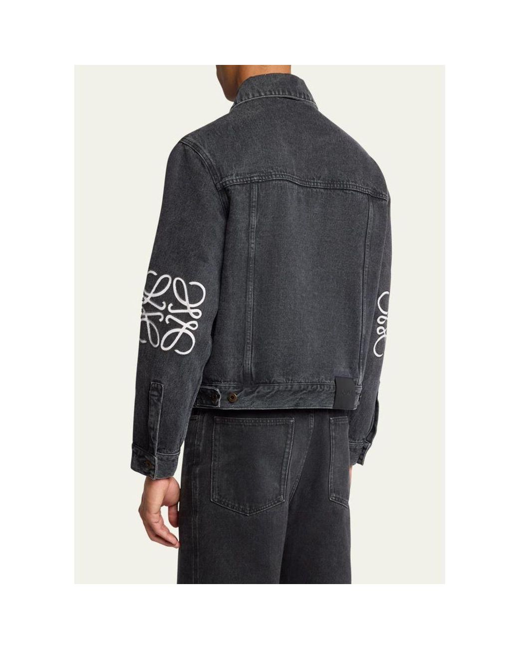 Loewe Blue Anagram Elbow Trucker Jacket for men