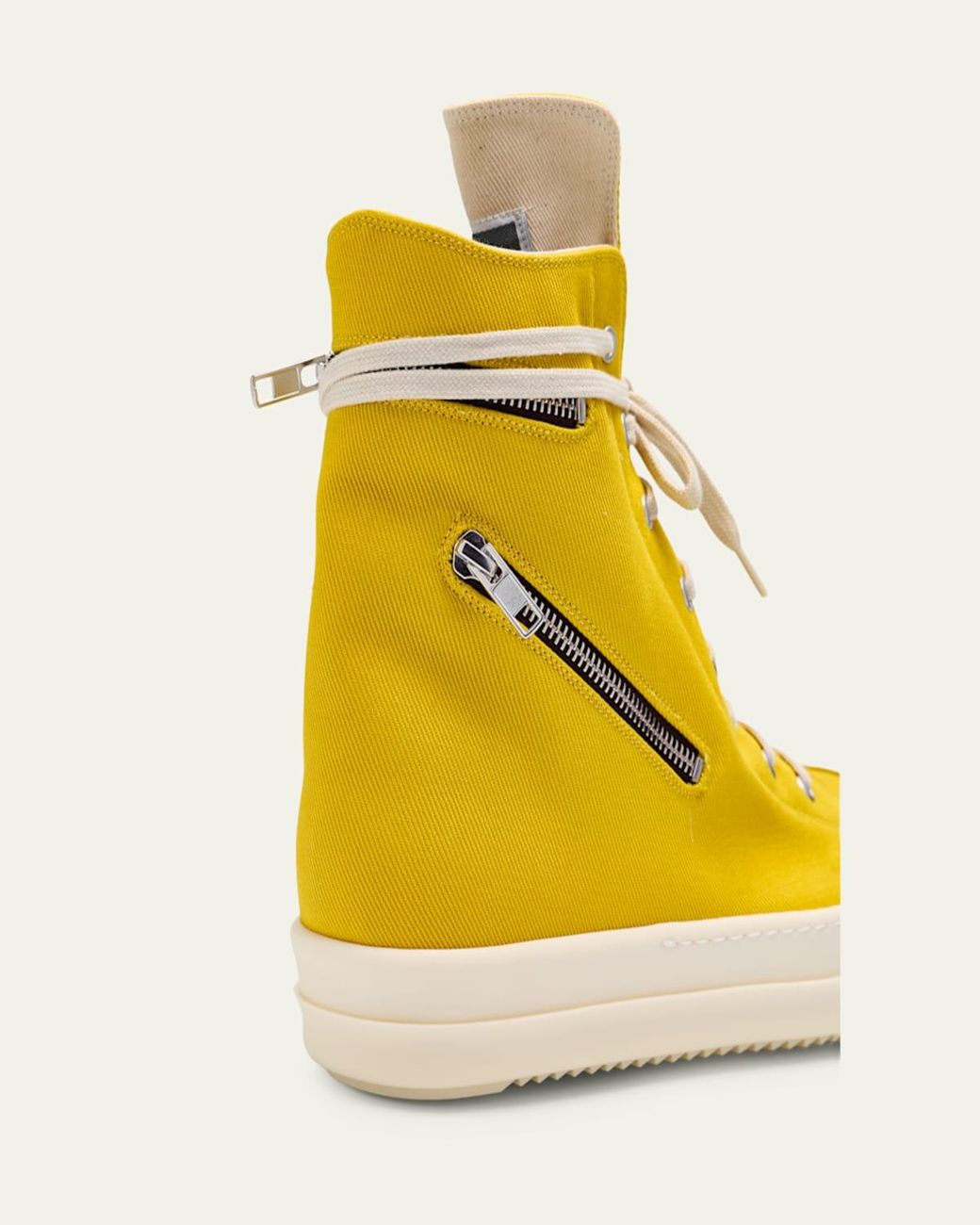 Rick Owens Yellow Cargo Sneaks Denim High-Top Sneakers for men