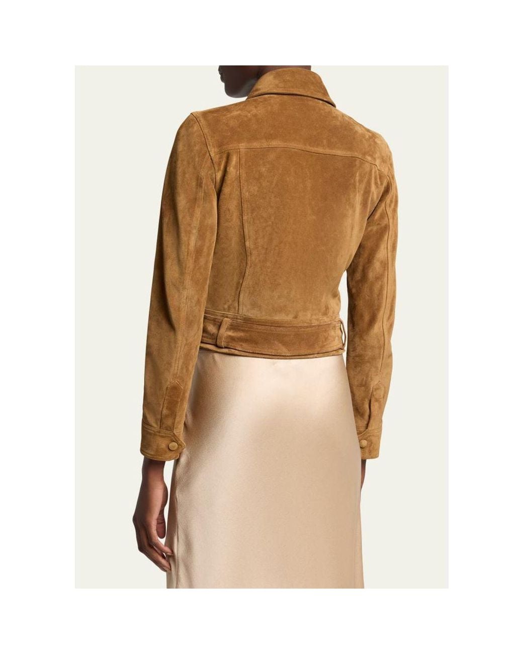 Saint Laurent Natural Belted Suede Jacket