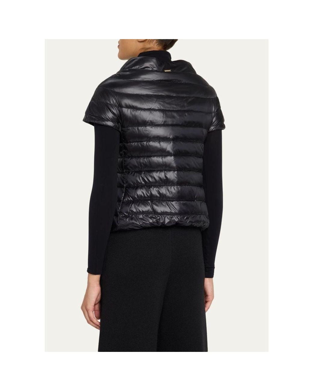 Emilia First Dates Herno Emilia Water-Resistant Ultralight Nylon Puffer Cape in Brown | Lyst