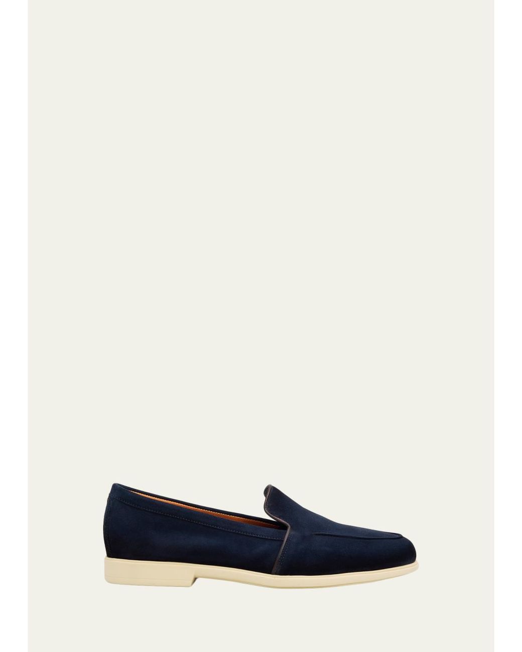 Santoni Blue Suede Loafers