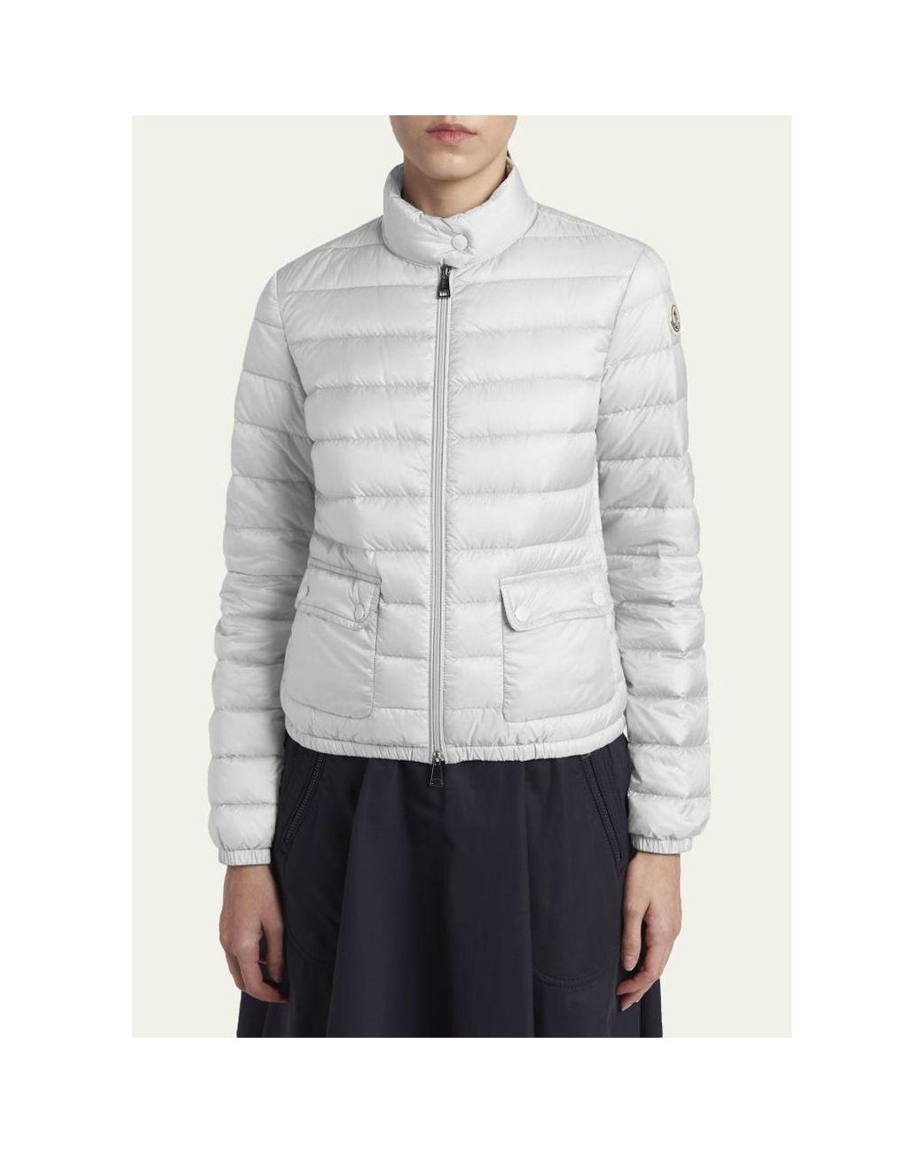 Moncler Blue Lans Short Down Jacket