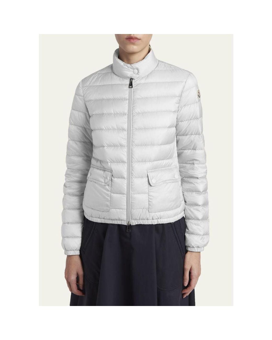 Moncler Blue Lans Short Down Jacket