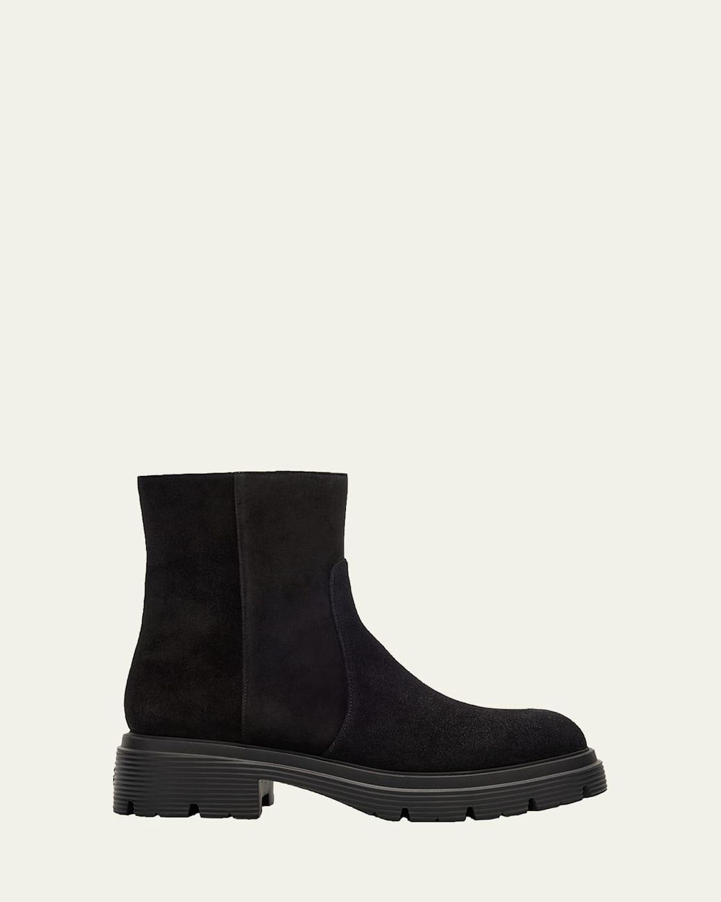 Stuart Foot Stuart Weitzman Hudson Lite Suede Zip Ankle Boots in Black | Lyst