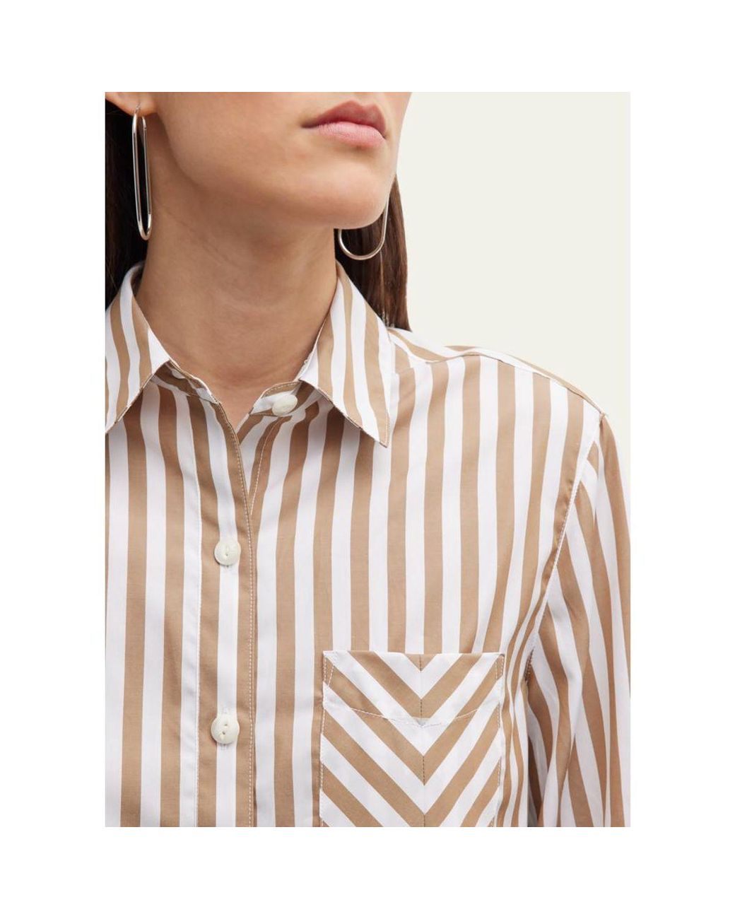 Rag & Bone Natural Maxine Striped Button-Front Shirt