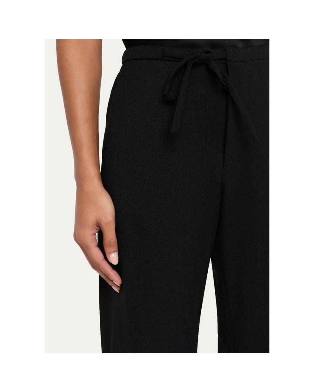 6397 Black String Wool Twill Trousers