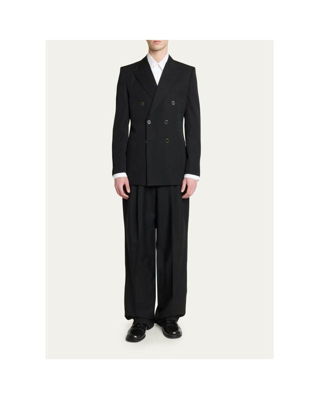 Givenchy Black Wool Gabardine Double-Breasted Jacket for men
