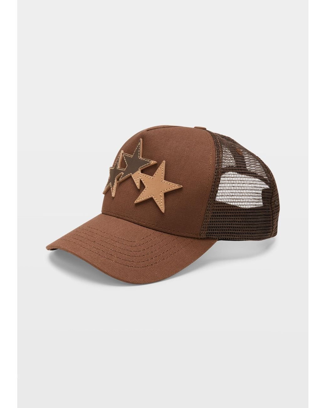 Amiri Three Star Trucker Hat in Brown for Men | Lyst