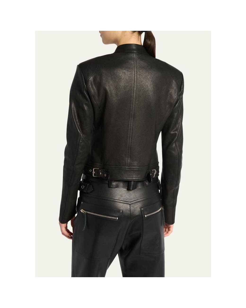 Tom Ford Black Leather Moto Jacket
