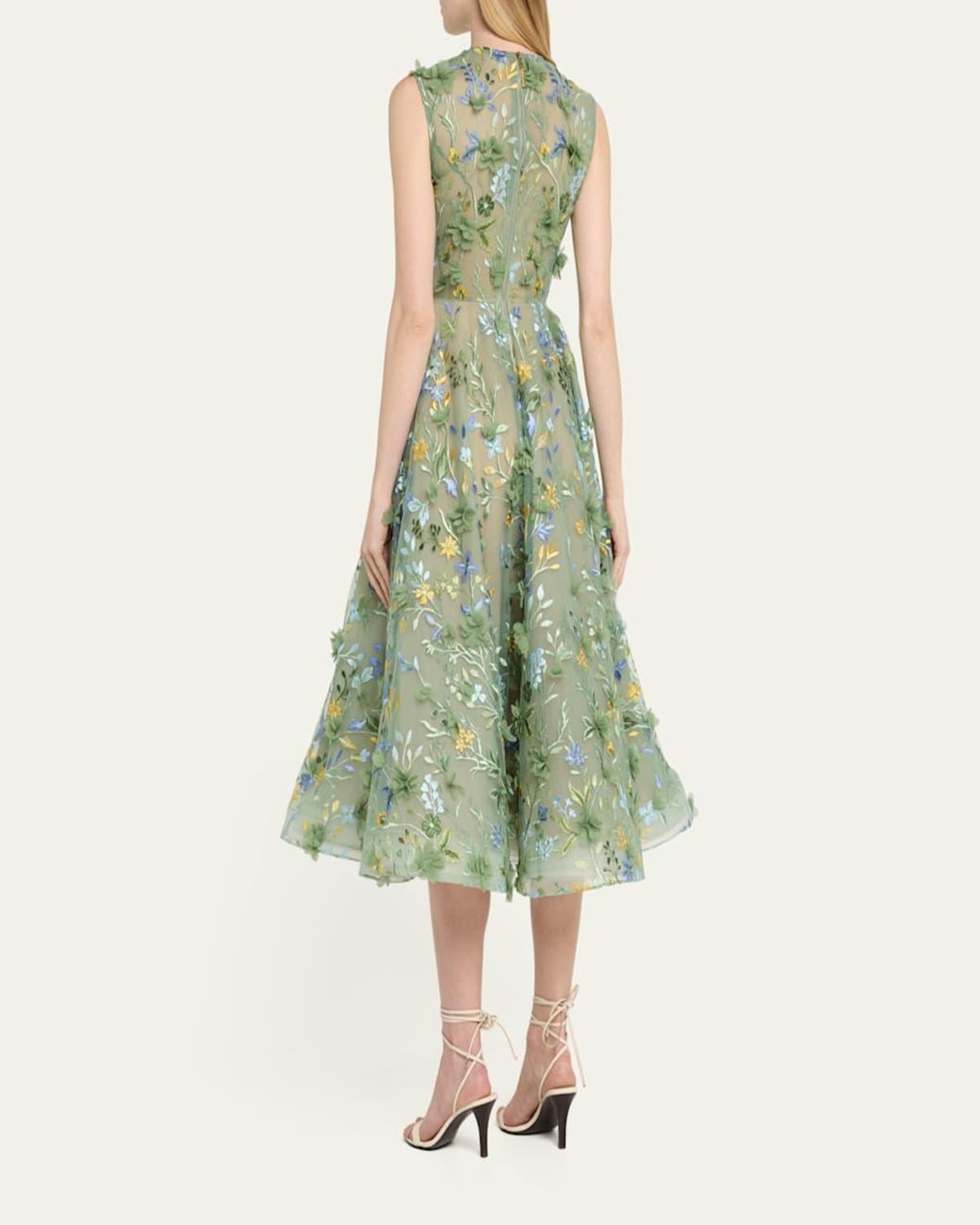 Bronx and Banco Saba Floral Midi Dress in Green | Lyst