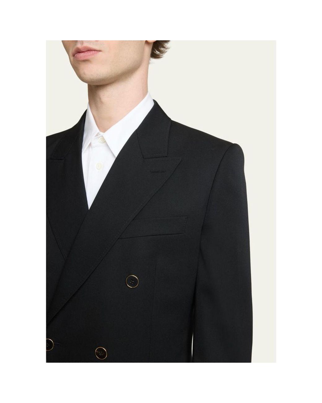 Givenchy Black Wool Gabardine Double-Breasted Jacket for men