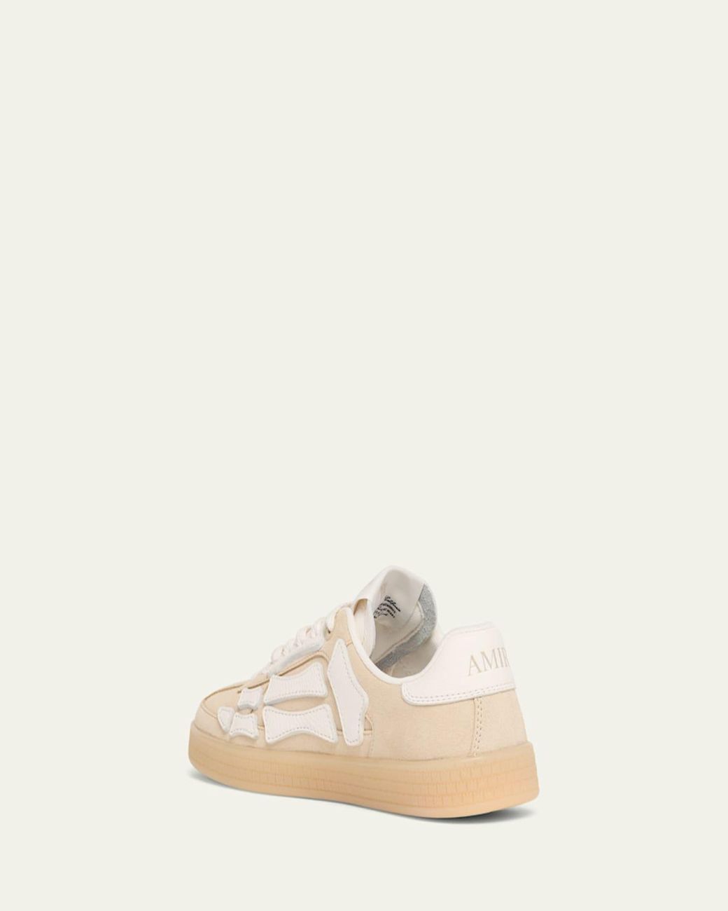 Amiri Pacific Bones Mixed Leather Sneakers in Natural | Lyst
