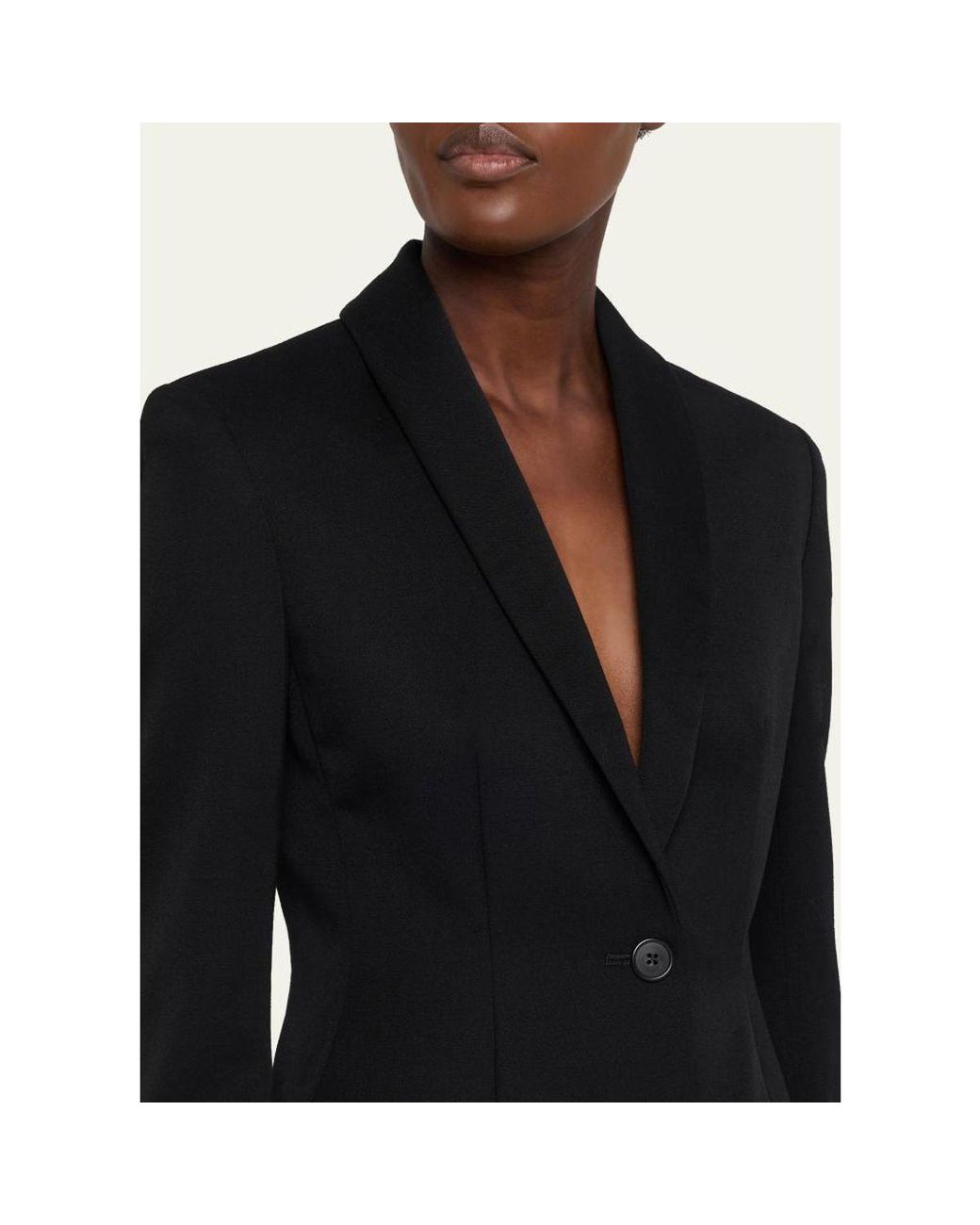 The Row Black Bettina Single-Breasted Slim Jacket