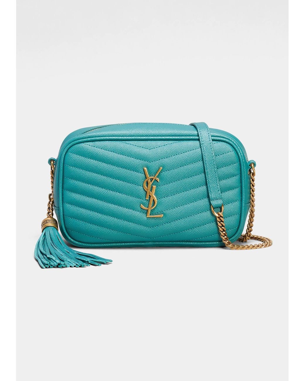 Saint Laurent Lou Mini Monogram Ysl Quilt Calf Camera Bag in Green Lyst