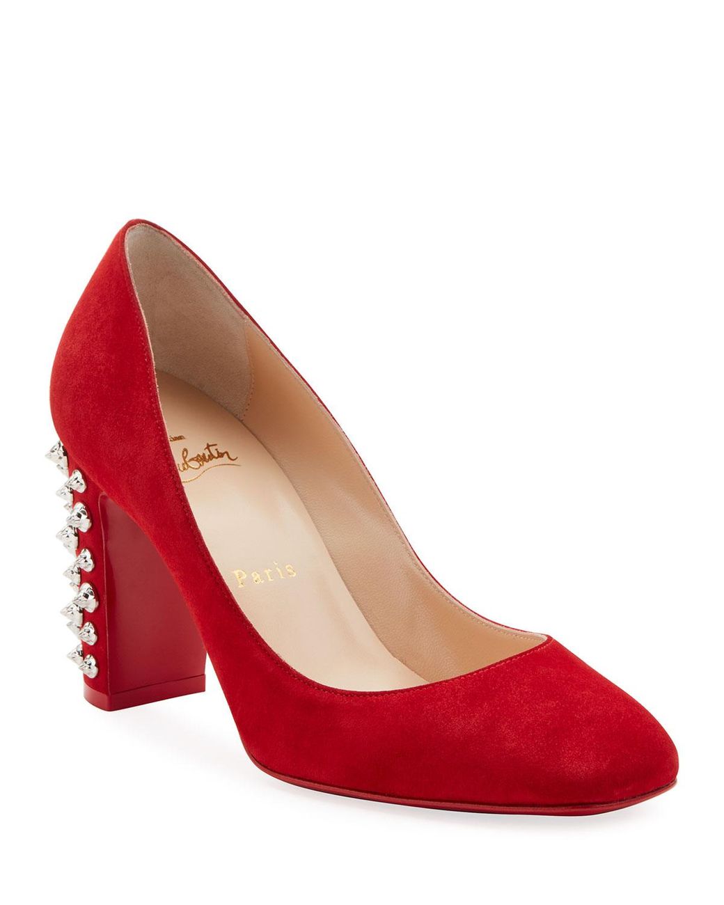 Christian Louboutin Donna Stud Spikes 85 Suede Pumps in Red - Lyst