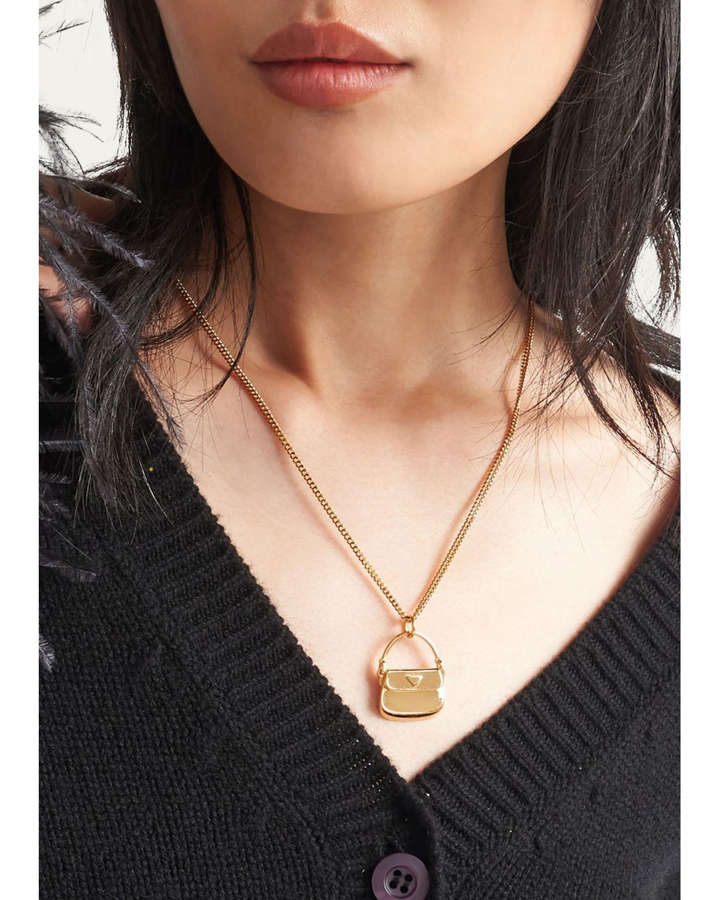 Prada store lock necklace