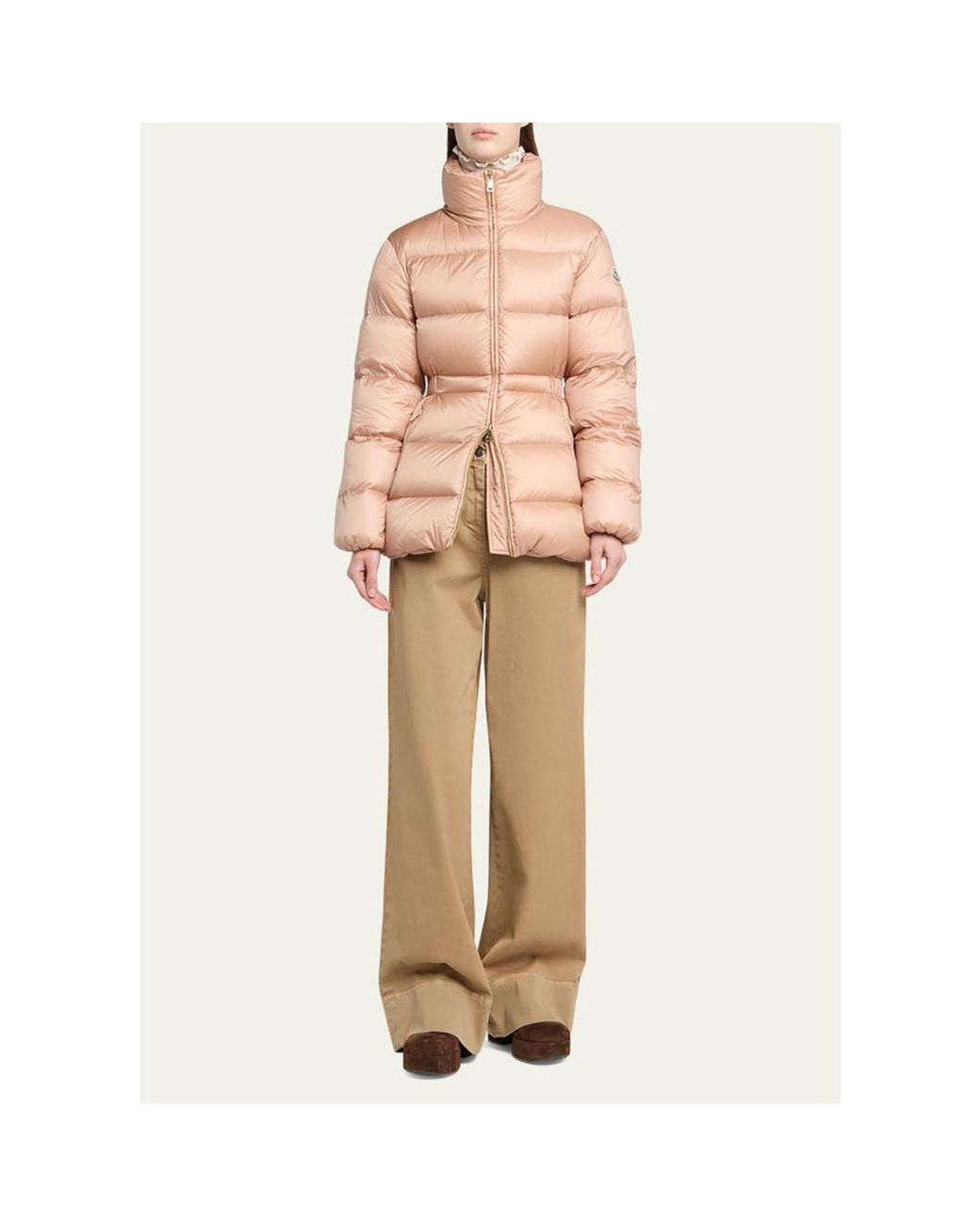 Moncler Gray Brossette Down Puffer Jacket
