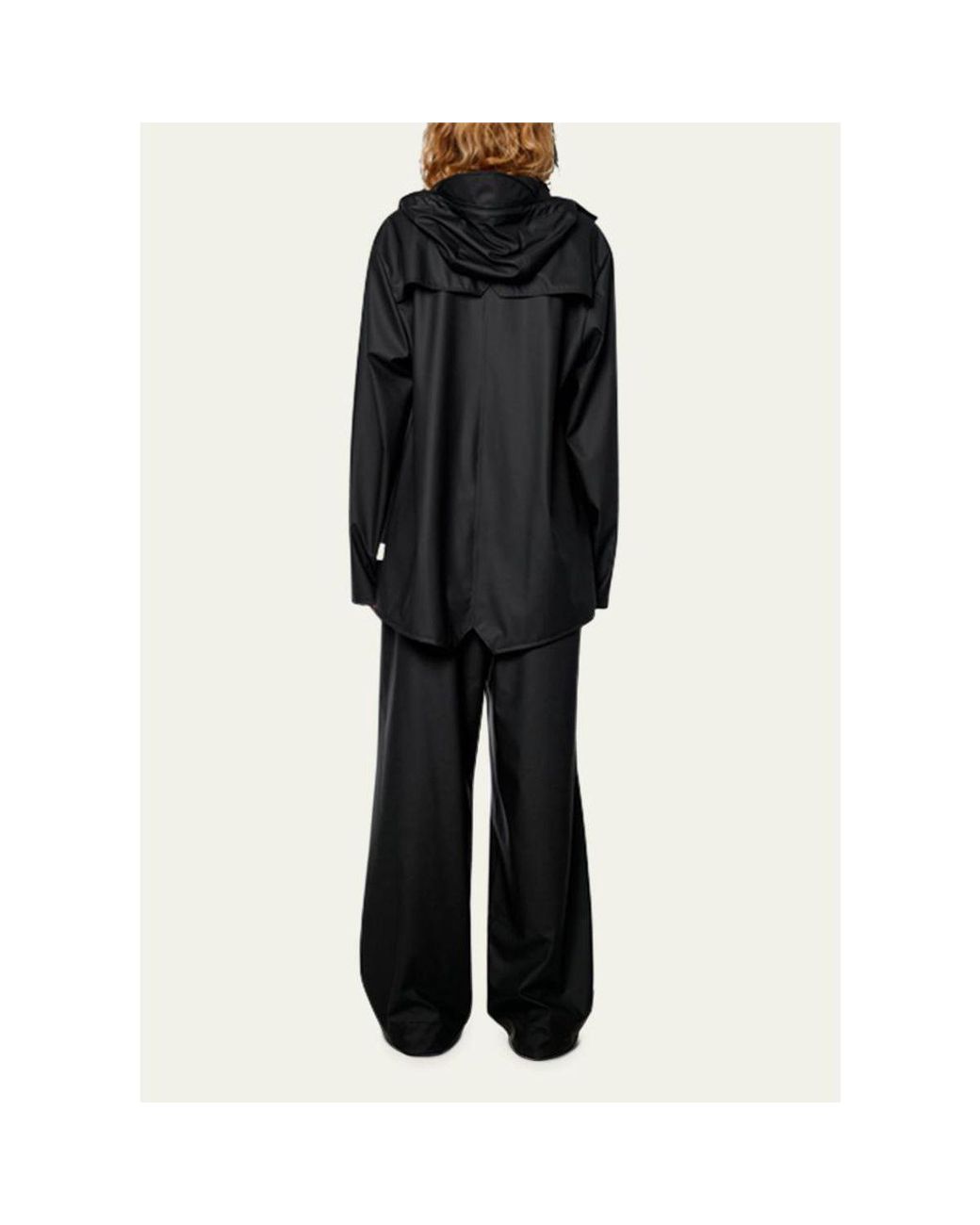 Rains Black Snap-Front Hooded Jacket