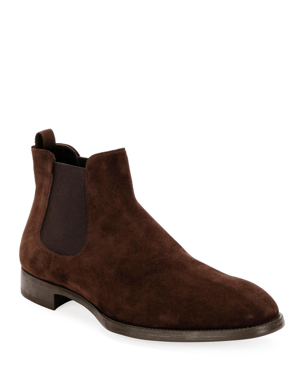Giorgio Armani Men's Suede Chelsea Boots in Dark Brown (Brown) for Men ...