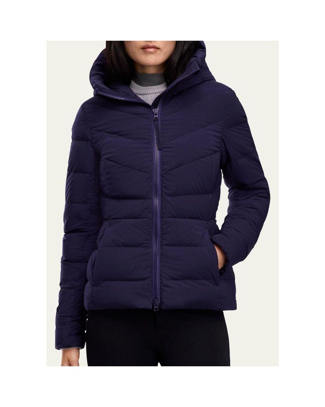 Canada Goose Blue Clair Hooded Down Puffer Jacket